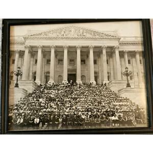 WW1 Era Medical Attendees Capitol Building Vintage Photograph